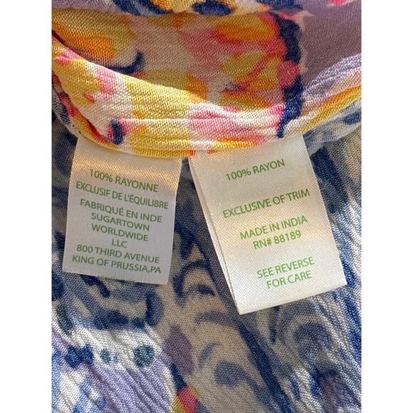 Lilly Pulitzer Seagate Cover Up Women's Size XXS/XS Colorful Tassel Caftan Beach - Picture 4 of 10